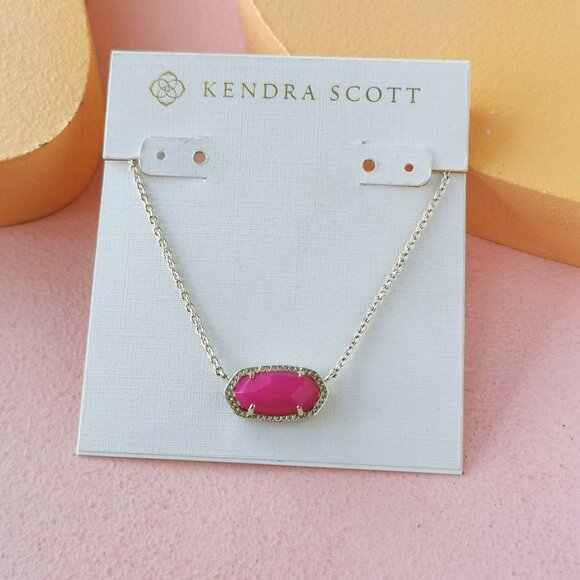 Kendra Scott Jewelry - Kendra Scott - Elisa Pink Agate Gold Necklace - NEW